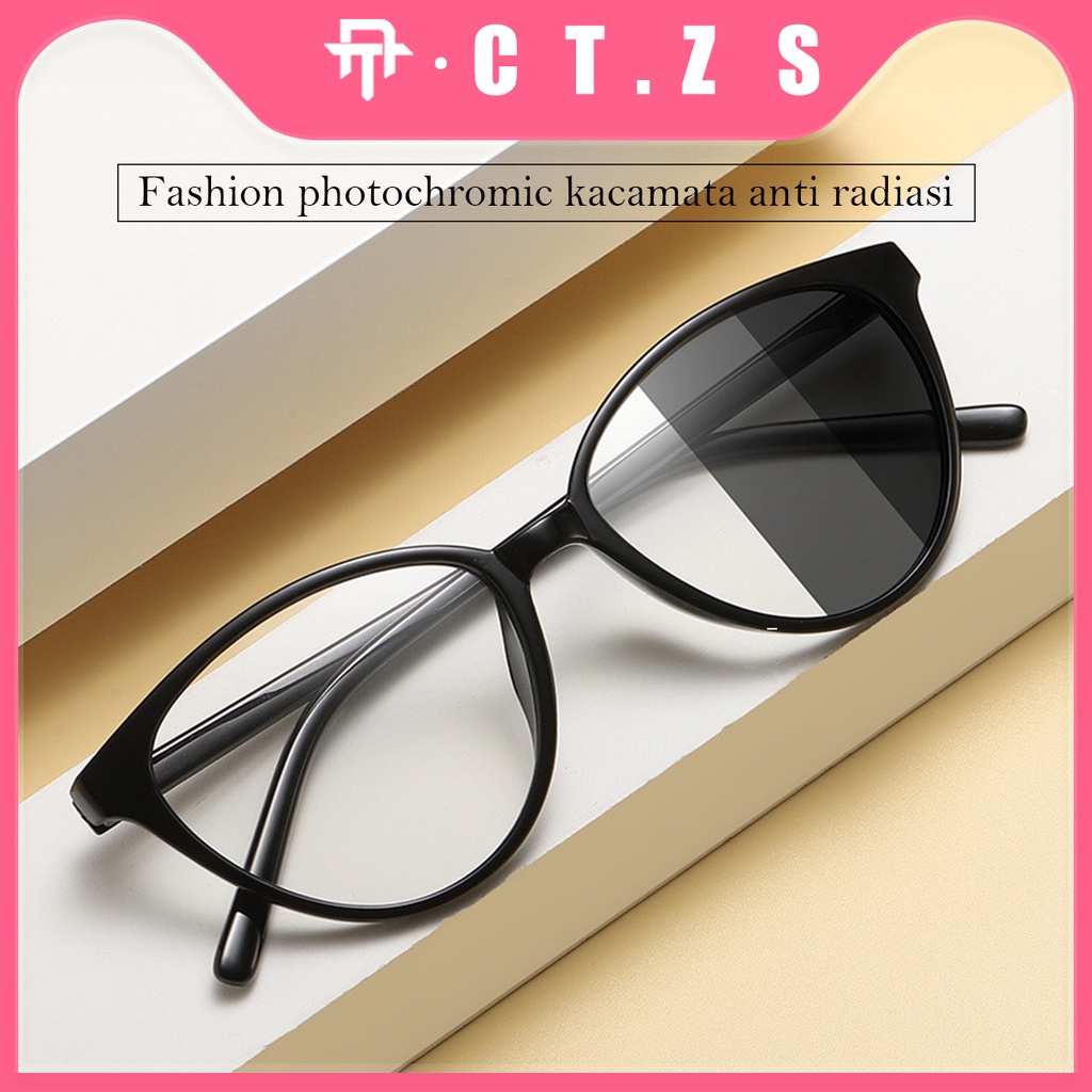 【CT】Kacamata 2 in 1 photochromic anti radiasi untuk wanita dan pria photochromic anti ultraviolet korea