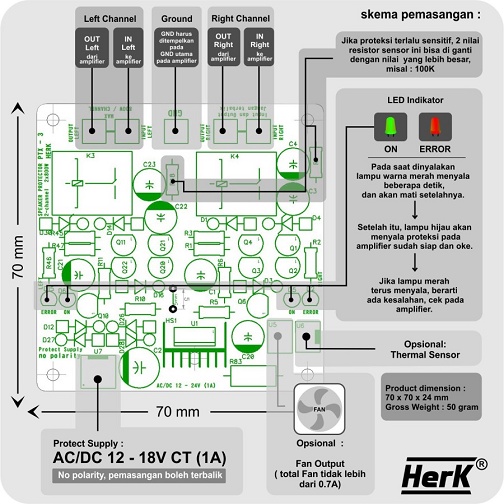 Kit Protektor Speaker PTX-1 2X 900W ( 2-Channel ) Stereo Speaker Protector Penghilang Suara Noise Jeduk Spiker Anti Jebol