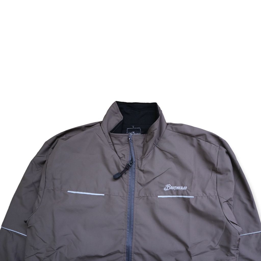 Jaket pria krah parasut taslan waterproof model resleting motif scootlite terbaru simpel