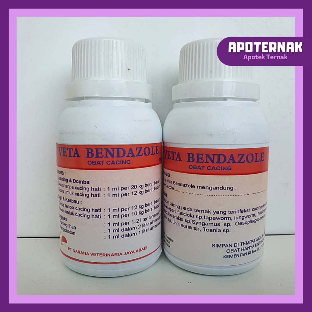 VETA BENDAZOLE @100 mL | Obat Cacing Minum Ternak Untuk Sapi Kerbau Kambing Domba Babi dan Unggas | SAVETA