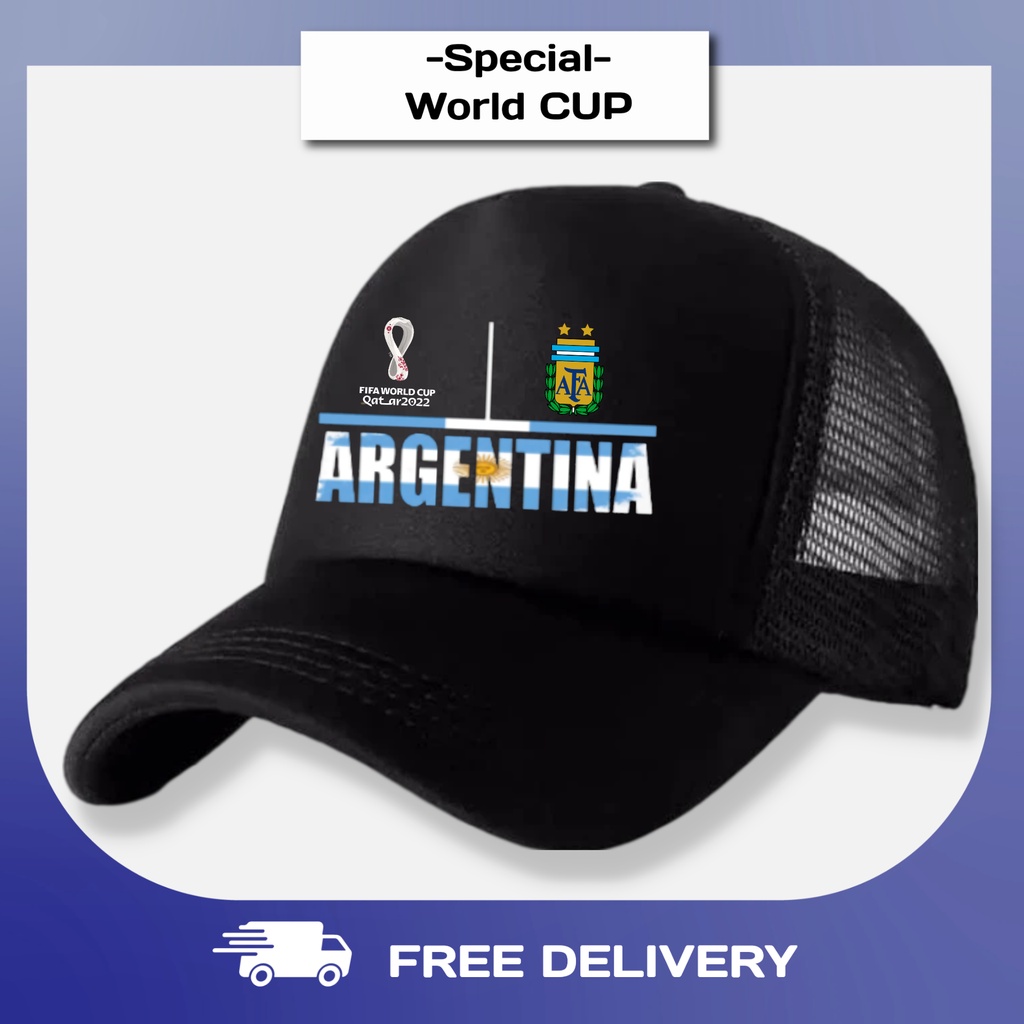 WORLD CUP QATAR 2022 ARGENTINA | SNAPBACK CAPS TRUCKER HATS TOPI JARING BASEBALL TIMNAS ARGENTINA PI