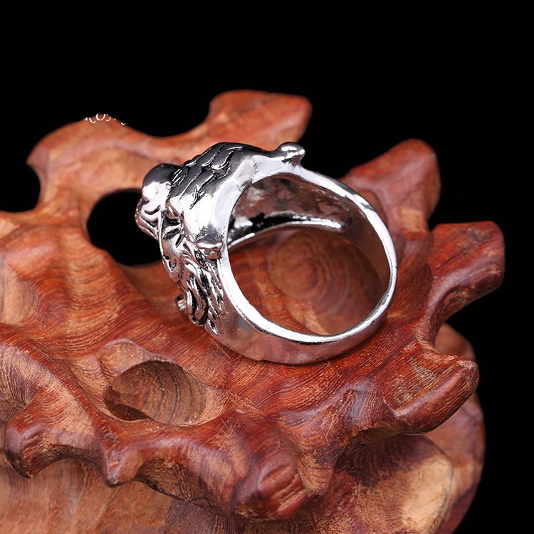 Cincin Desain Kepala Harimau Gaya vintage Eropa Amerika Untuk Pria