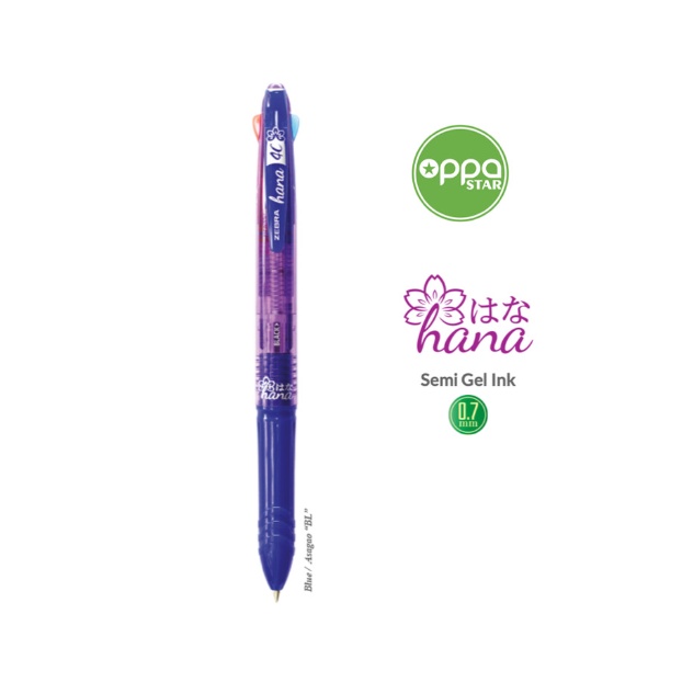

Pulpen / Pen / Ballpoint ZEBRA 4 Warna A4C (Batang Blue Asagano)