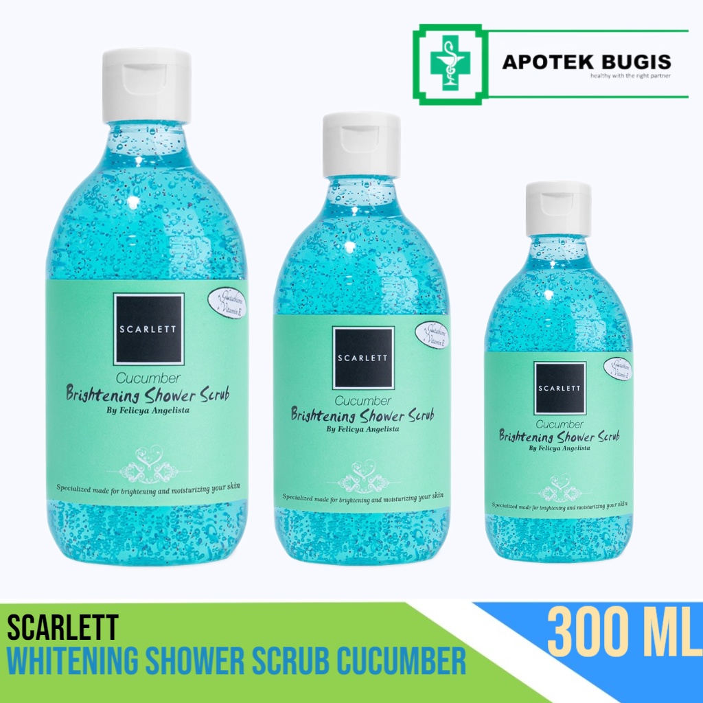 Scarlett Whitening Shower Scrub Cucumber 300 ml Lulur Mandi Pemutih