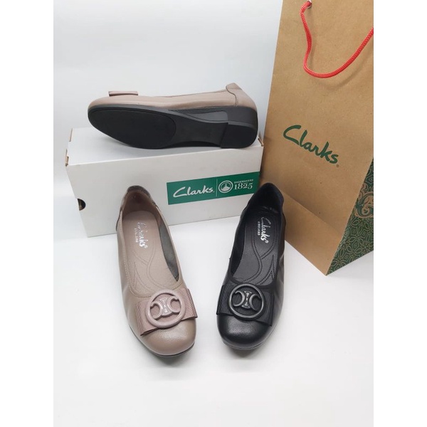 Clarks Wedges RG-7623 / Sepatu Kerja Kantor / Sepatu Wanita kulit