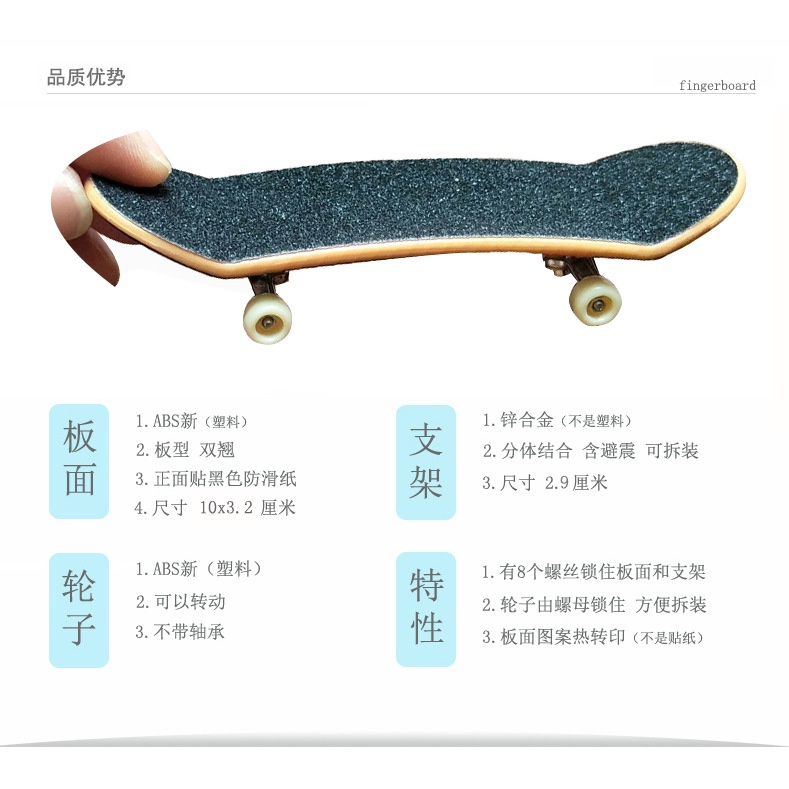 Gantungan Kunci Tas Bentuk Skateboard Jari Ukuran 100MM - 32MM