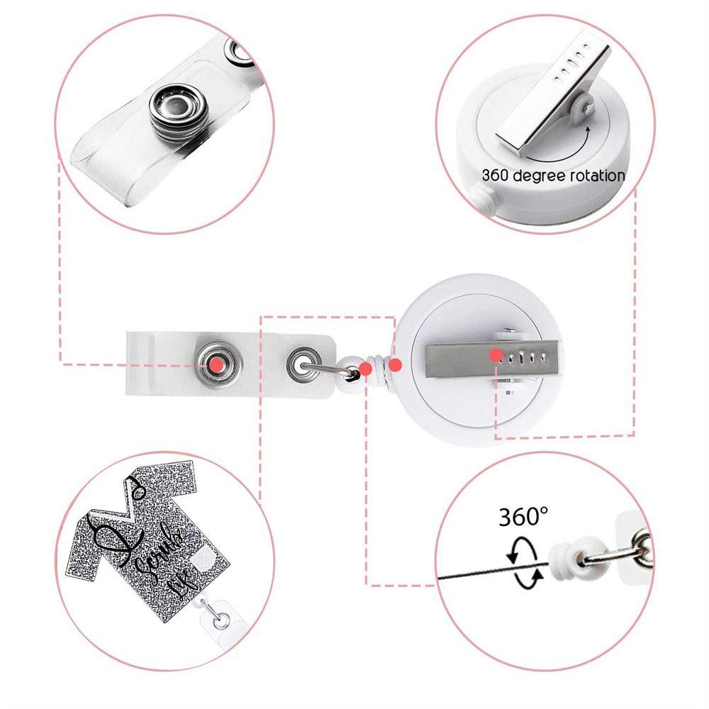 Lanfy Retractable Badge Reel Siswa Perlengkapan Rumah Sakit Khusus Alat Kantor Perawat Dokter Nama Card Holder Sertifikat Gesper