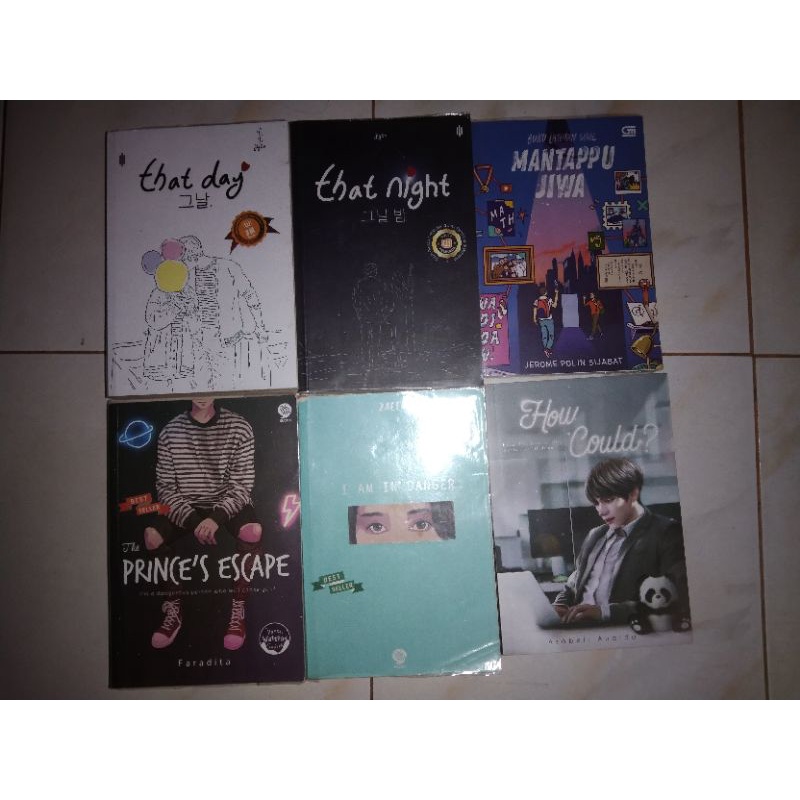 NOVEL PRELOVED MURAH (THAT DAY, THAT NIGHT, MANTAPPU JIWA, PRINCE'S ESCAPE, I AM IN DANGER, HOW COUL
