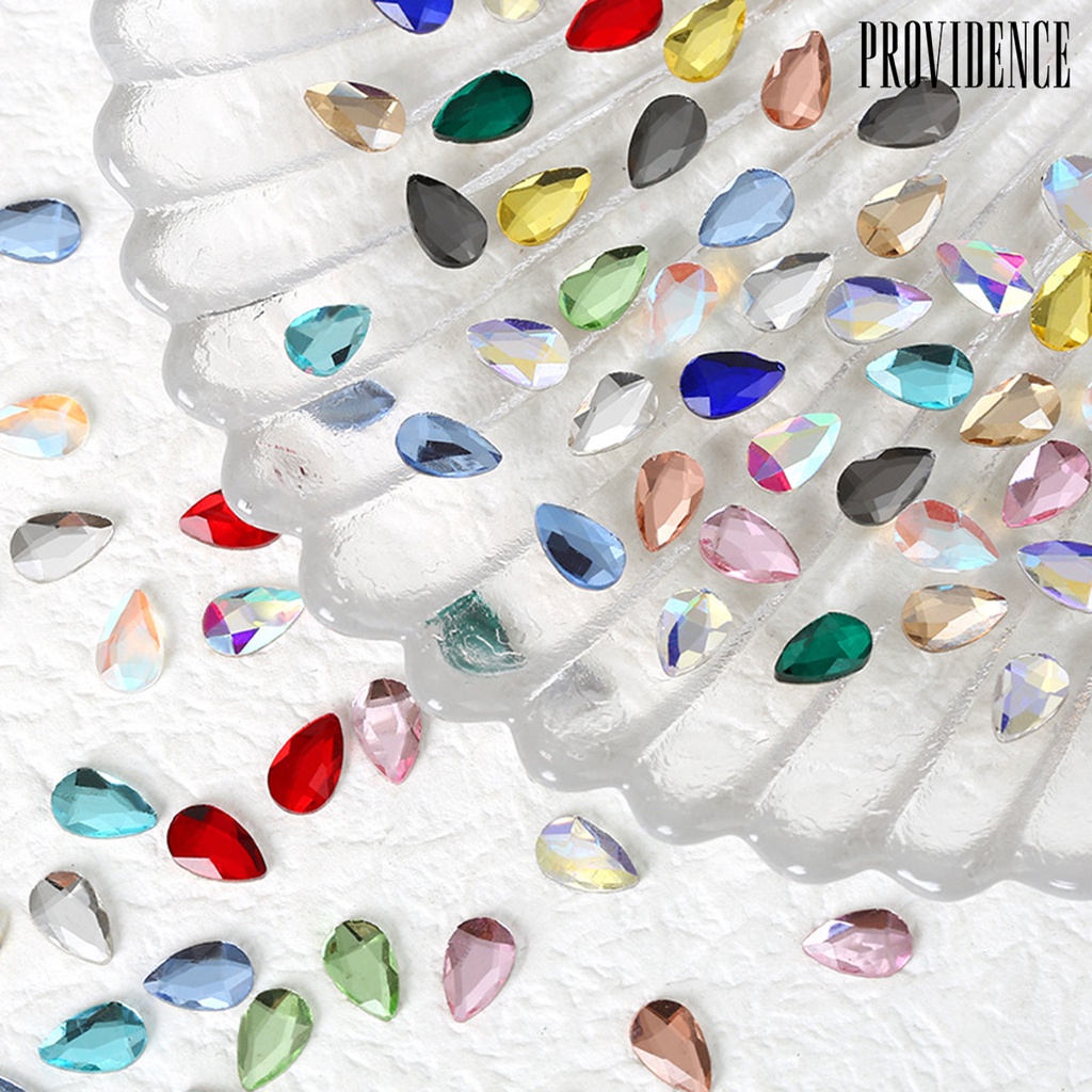 Providence 50Pcs / Set Kuku Palsu Aksen Berlian Imitasi Untuk Nail Art / Manicure DIY