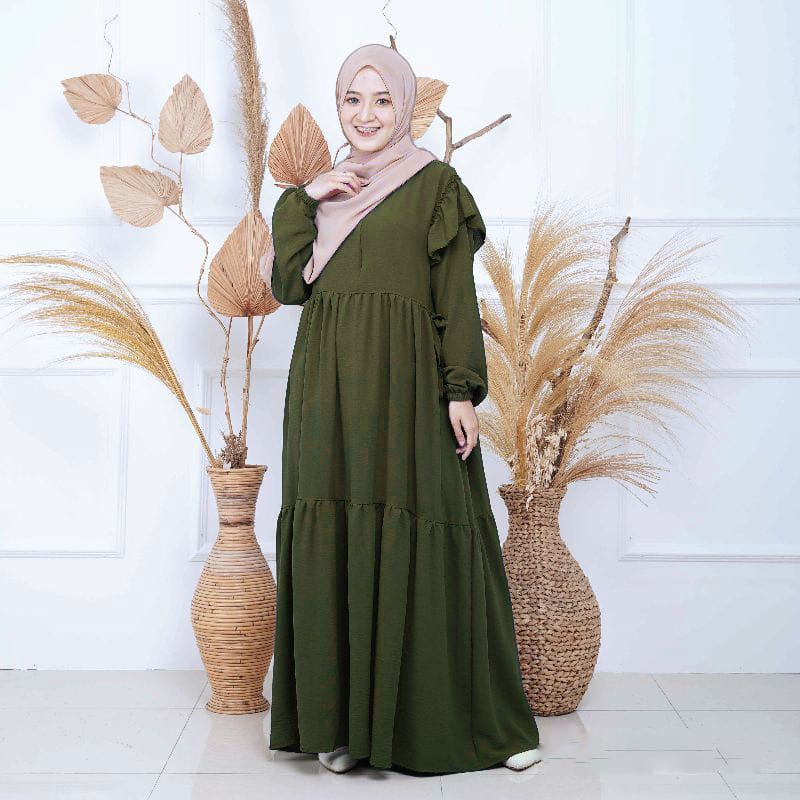 AMIINA DRESS/DRESS MAT CRINKEL AIRFLOW/FASHION DRESS WANITA KEKINIAN