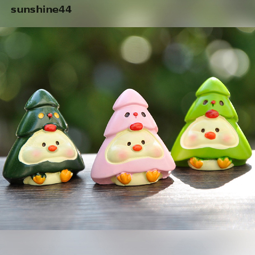 Sunshine 1Pc Miniatur Santa Claus / Rusa Natal Bahan Resin Untuk Dekorasi Taman