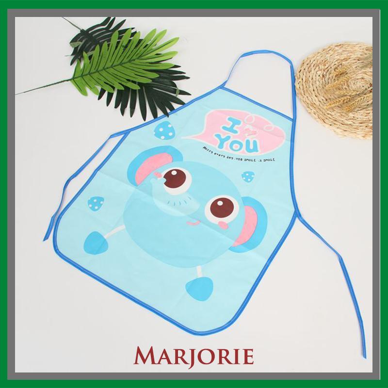 Celemek Apron Anak untuk Melukis Berkebun Karakter Kartun Dengan manset/Tanpa manset-MJD