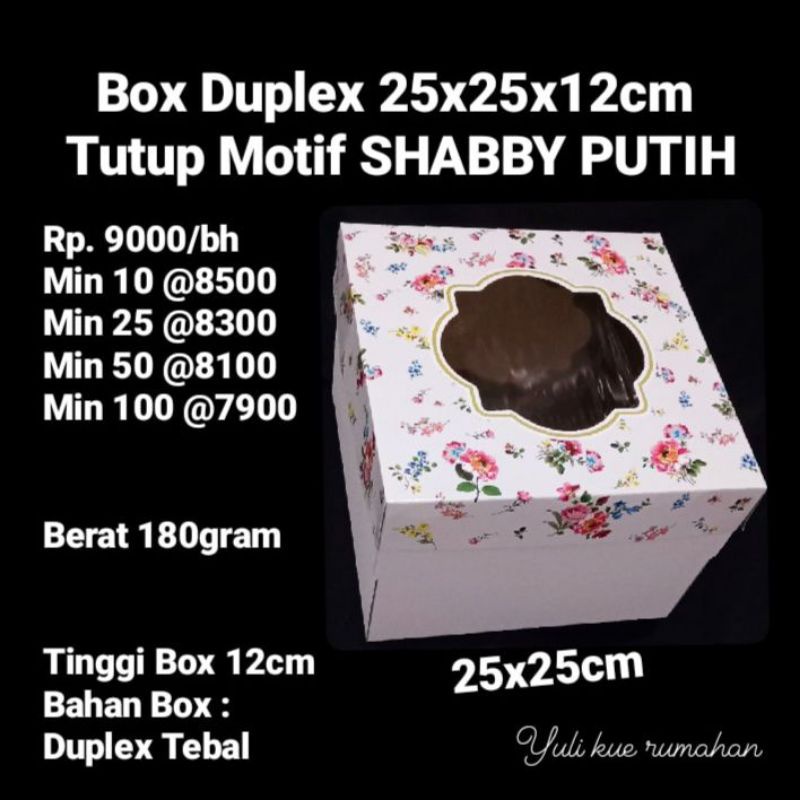 

Box Duplex 25x25x12cm Tutup Motif Warna Warni