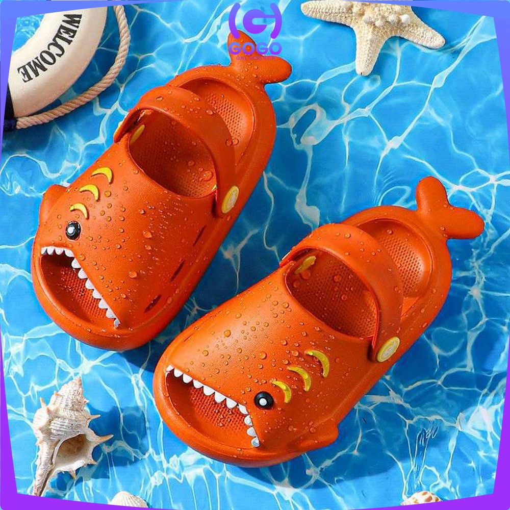 GOGO-S41 Sandal Hiu Anak Anti Slip Karakter Bayi Hiu Lucu Bisa Untuk Cewek Cowok / Selop Sendal Anak Kekinian Slide Import