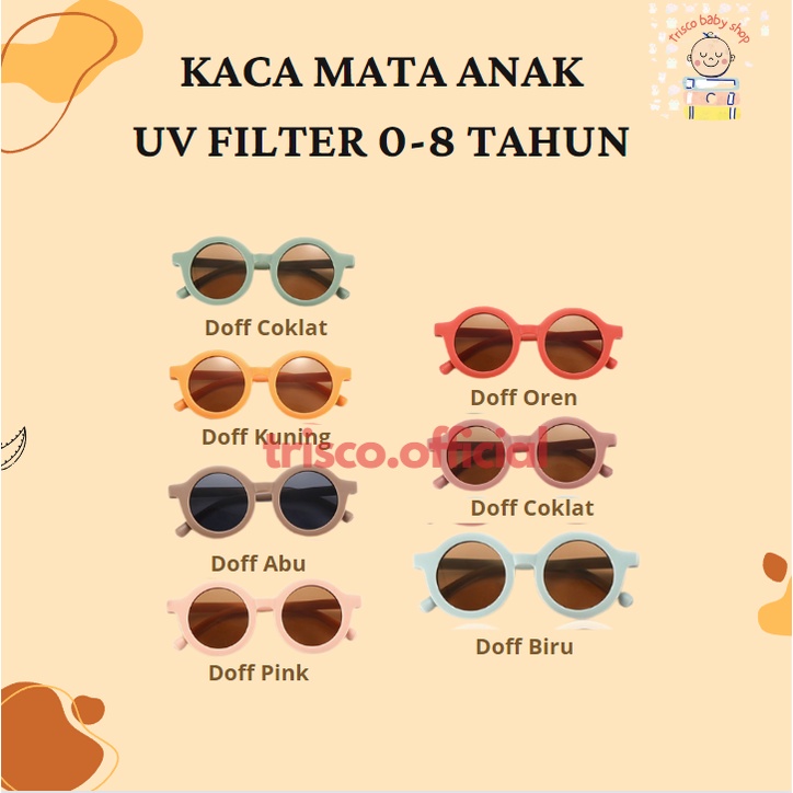 Kaca Mata Anak Fashion 0-8 tahun UV Filter Unik dan Elegan