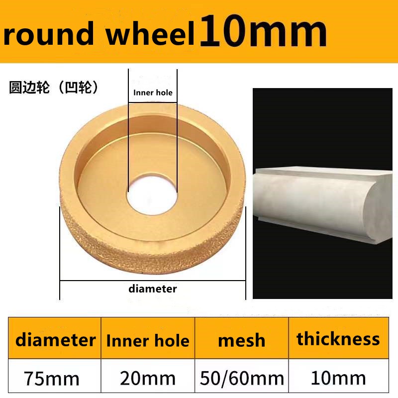 10mm Roda Mata Gerinda Granit Diamond Grinding Wheel Emas Cakram Untuk Edge Grinding