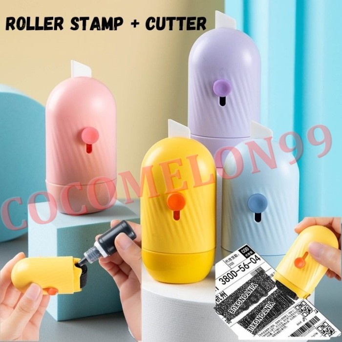 

Roller Stamp 2 In1 Cutter Stempel Penutup Data Identitas Alamat Paket