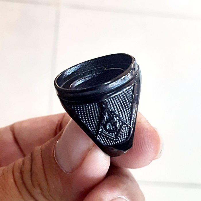Emban Cincin Ring Titanium Hitam - Hitam, 7