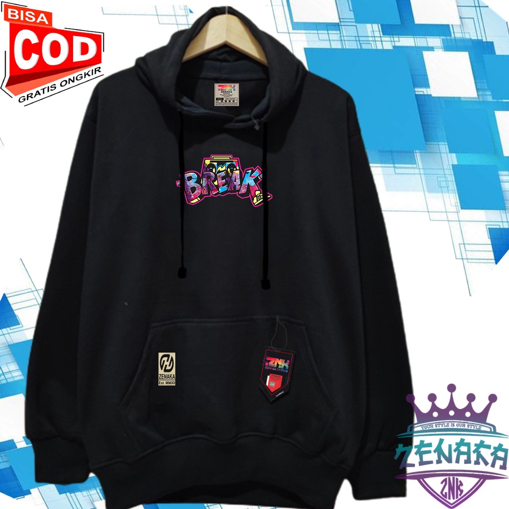 Sweater pria distro keren sablon break Zenaka Hoodie pria distro aesthetic graffity Jaket pria terbaru 2022 tebal Hodie cowok keren distro Suiter cowok keren warna hitam