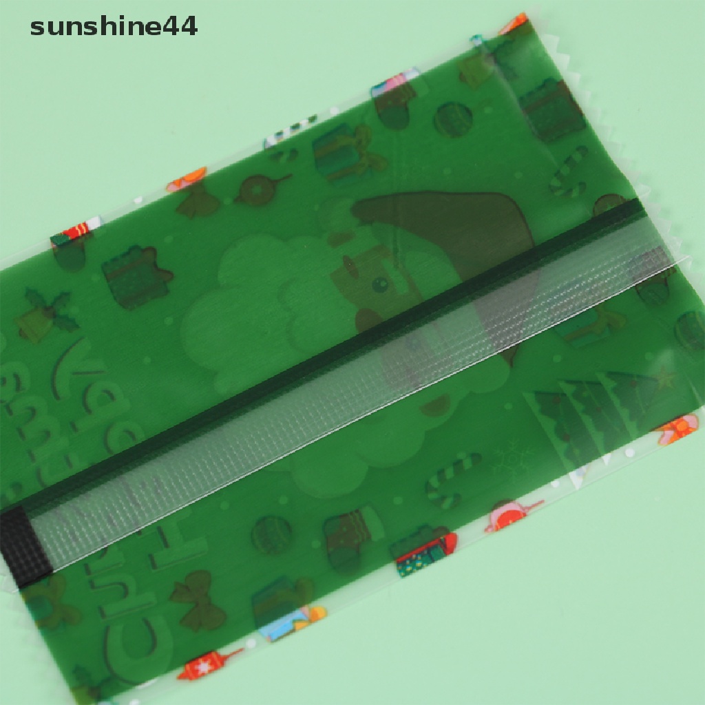 Sunshine 100pcs Kantong Plastik Seal Motif Kartun Natal / Tahun Baru