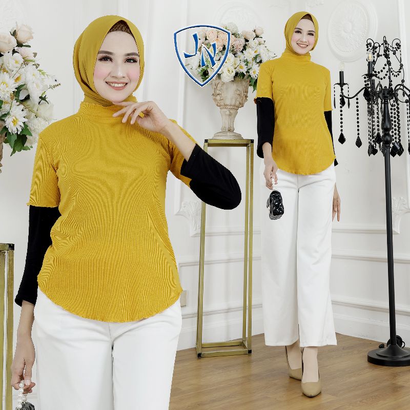 Sherina kaos neci tangan pendek wanita