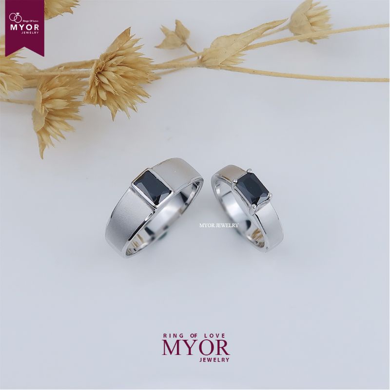 CINCIN COUPLE PERAK PERMATA HITAM