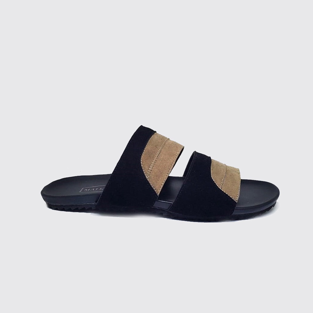 Mzio - Sandal Big Size Pria Ukuran Jumbo | Ukuran Besar 43 44 45 46 47 | ORIGINAL K-04 Slide Blacta