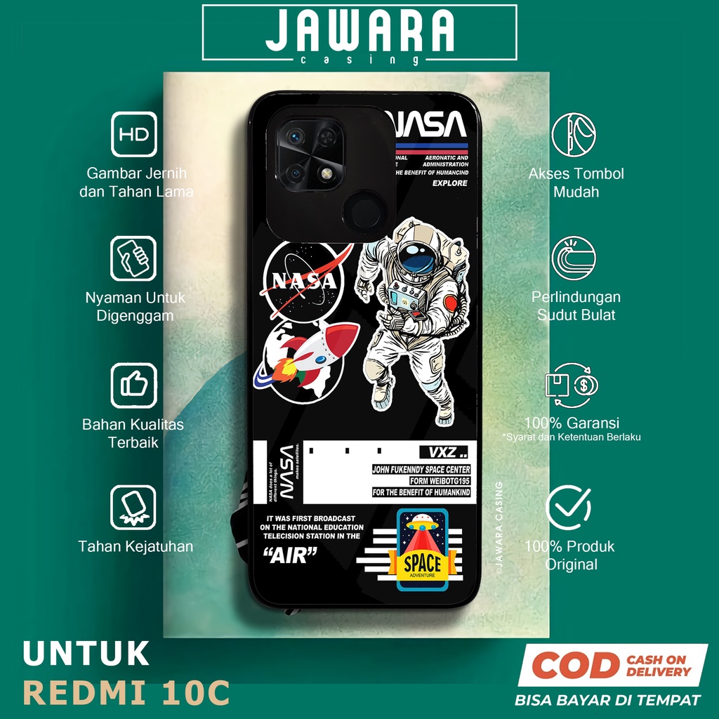 Case Redmi 10C Casing Redmi 10C Jawara Casing [NASA] Case Glossy Case Aesthetic Custom Case Anime Ca
