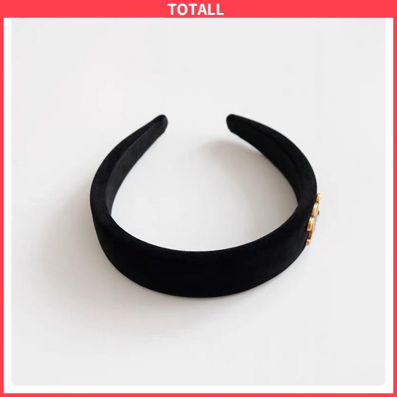 COD Headbands Camellia Warna Hitam Putih Untuk Aksesoris Rambut Wanita-Totall