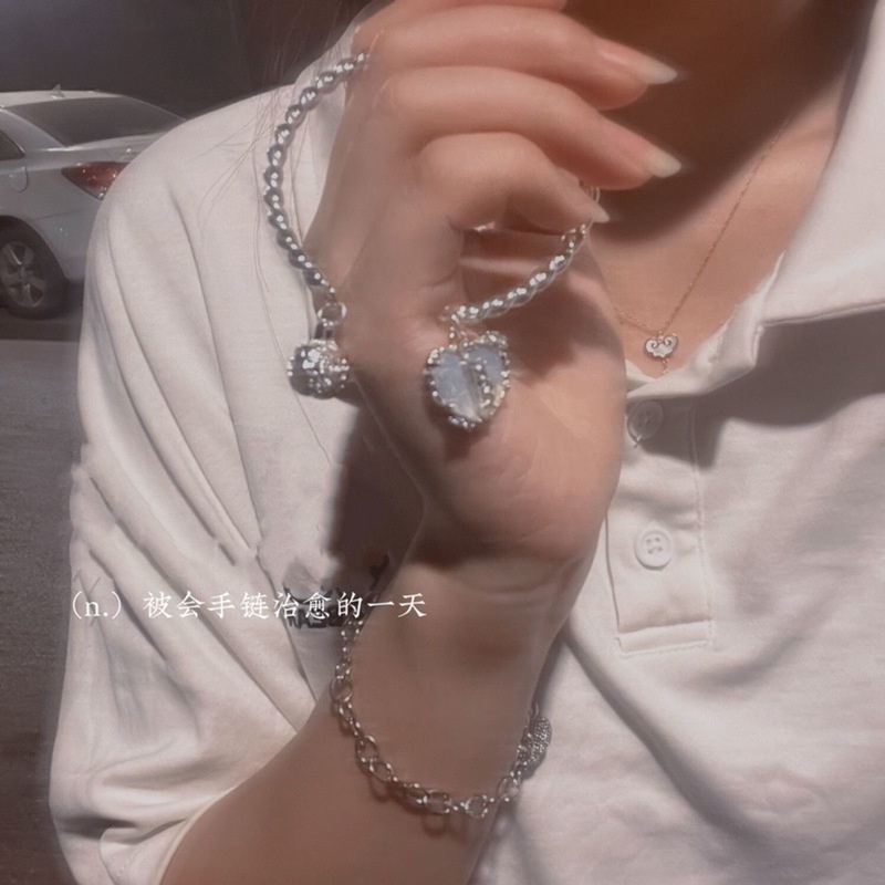 Kalung Rantai Liontin Hati Warna Silver Untuk Wanita