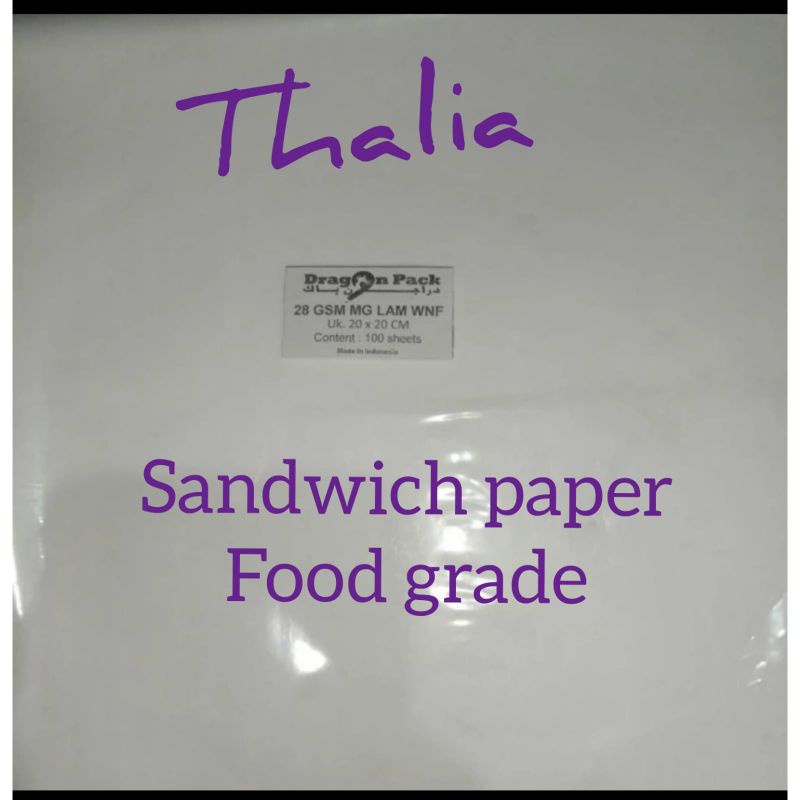 

DRAGON PACK SANDWICH PAPER 20X20 ISI 100LBR, FOOD GRADE ANTI LENGKET