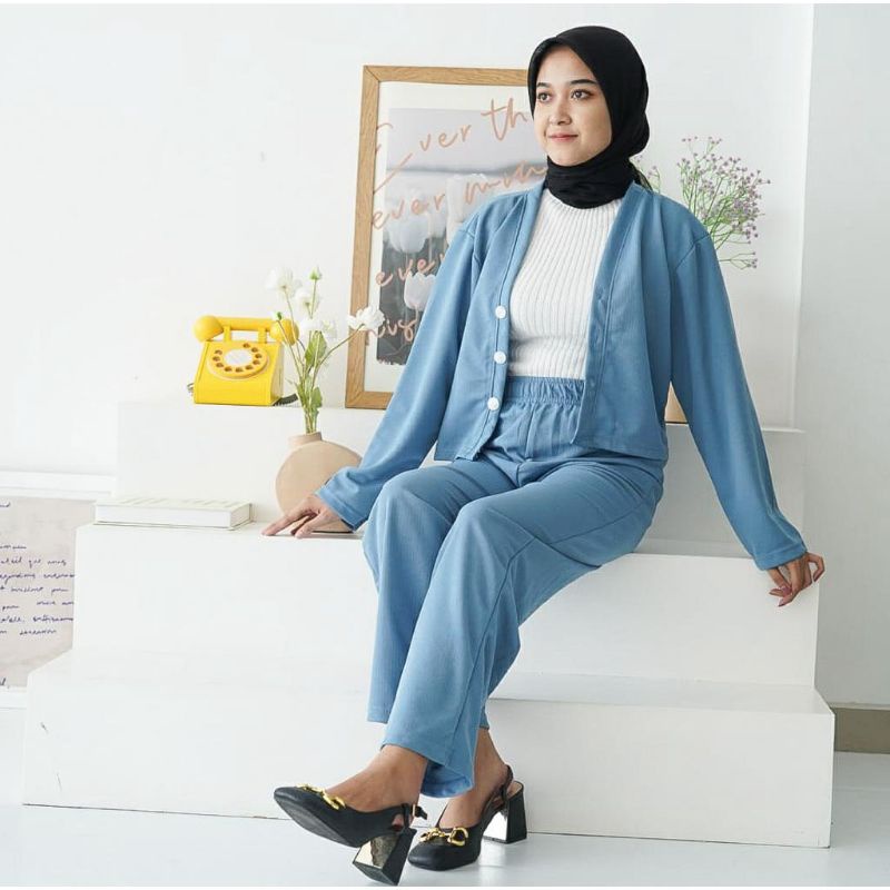 CESSAY APRIL KNIT - BAJU ONE SET WANITA