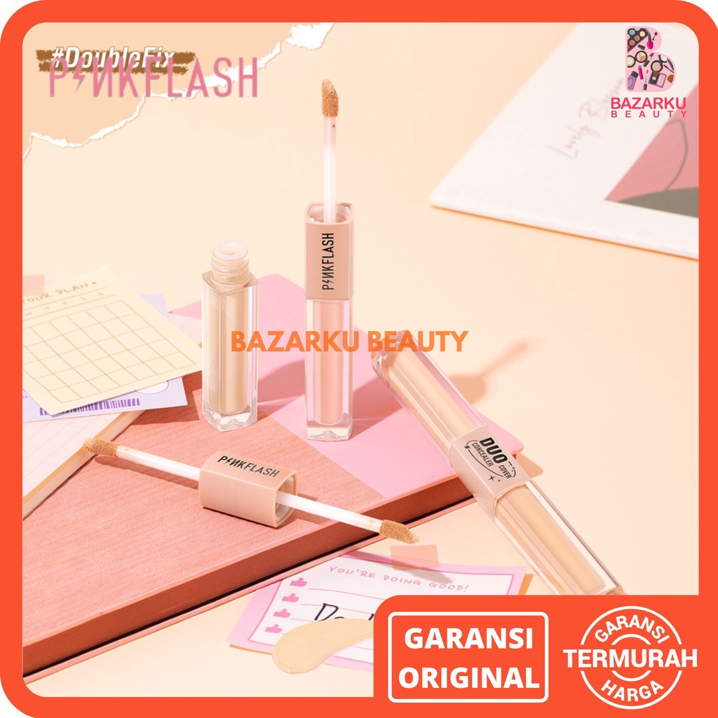 Pinkflash Duo Cover Concealer Pink Flash Liquid Concealer Cair Conceler Consealer Conseler Pinkflash
