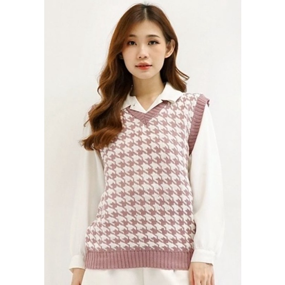 BEST SELLER!!! JENNIE VEST KNIT / ROMPI RAJUT / KOREAN STYLE RAJUT / ATASAN WANITA / ROMPI