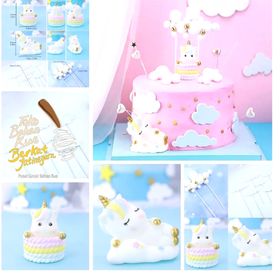 TOPPER UNICORN SET IMPOR / HIASAN UNICORN CAKE