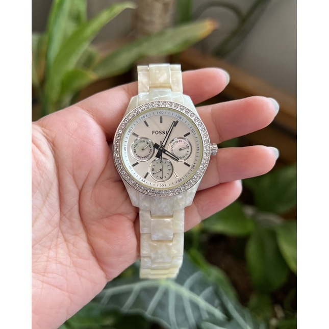 Fossil Watch Stella Marble White (Preloved)