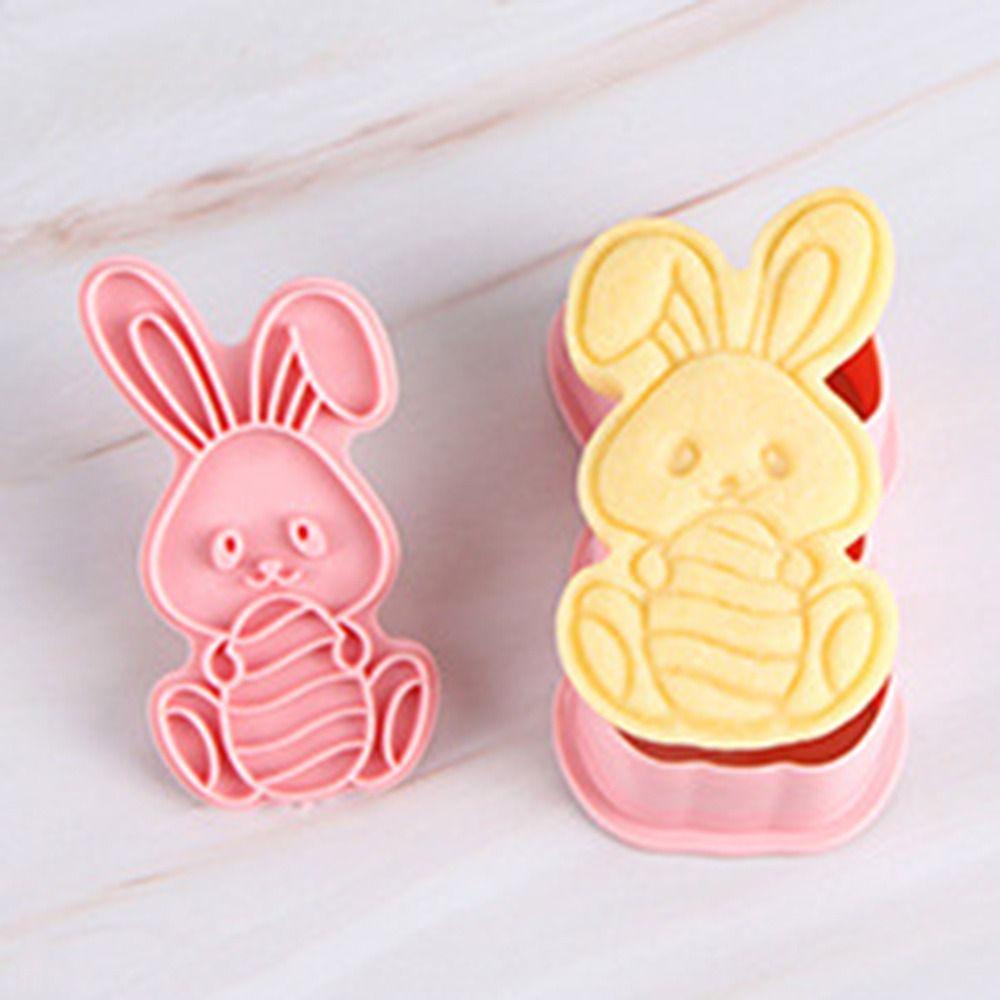 Preva 8pcs/set 3D Easter Rabbit Food Fondant Pastry Dekorasi Plunger Cookie Cutter