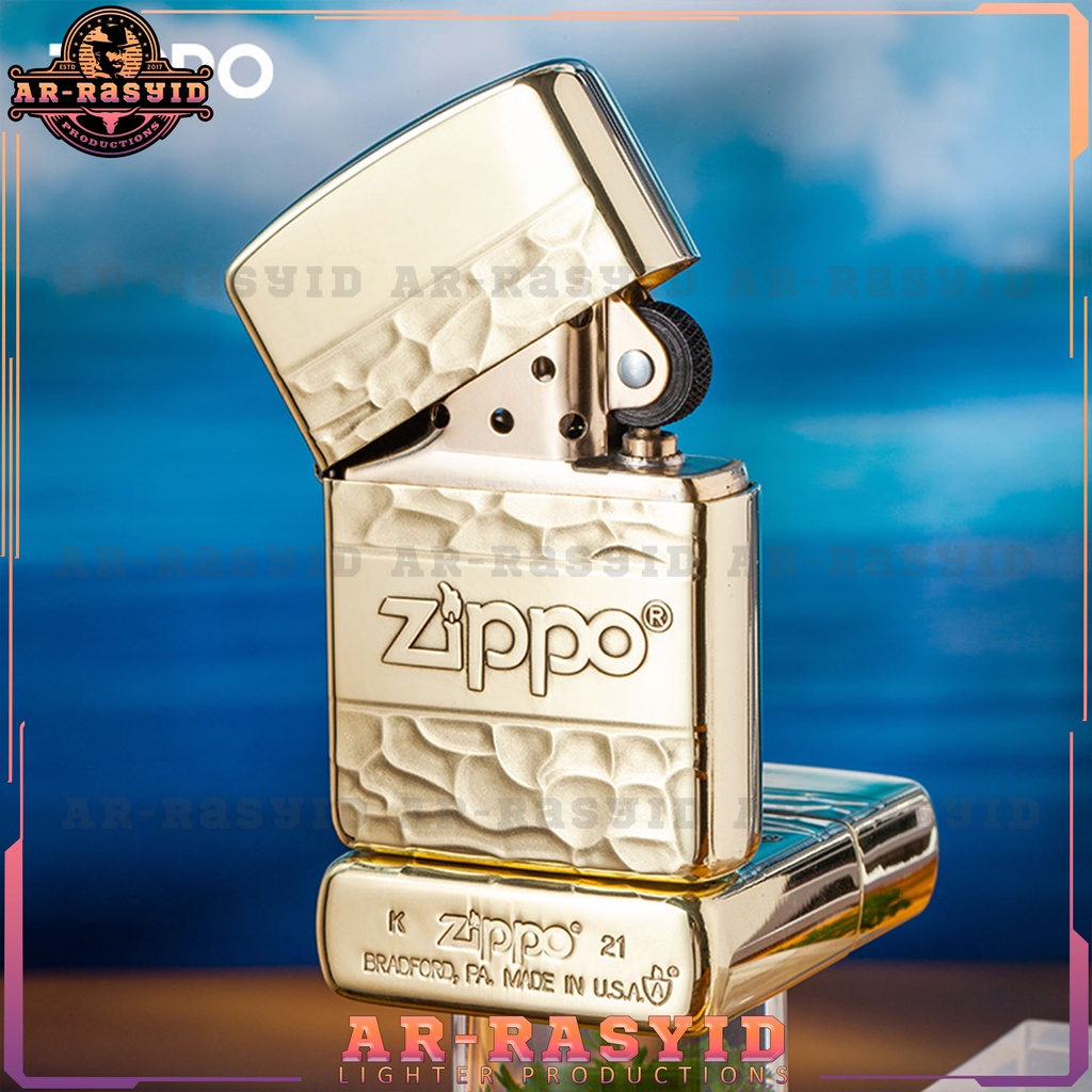 Korek Api Minyak Zippo Gold Ukir Logo Zippo 165