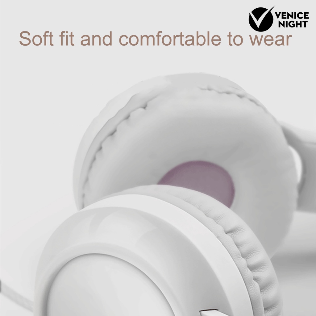 (VNEP) (Berkabel) EP28 Headphone Mega Bass Foldable Cats Ear Shape 3.5mm Headset Gaming untuk Bermain Game