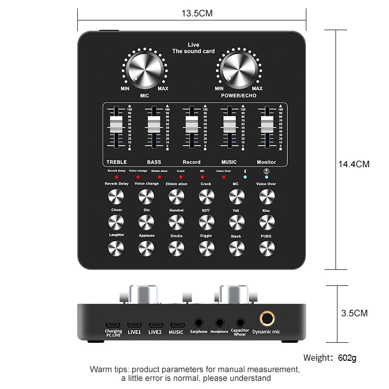 Siborie soundcard V80/F8/S25  Audio USB External Mixer Bluetooth mic for phone PC sound card live