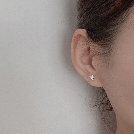 Anting S925 Silver Bentuk Bulan Bintang Butterfly Dan Hati Gaya Korea Untuk Wanita