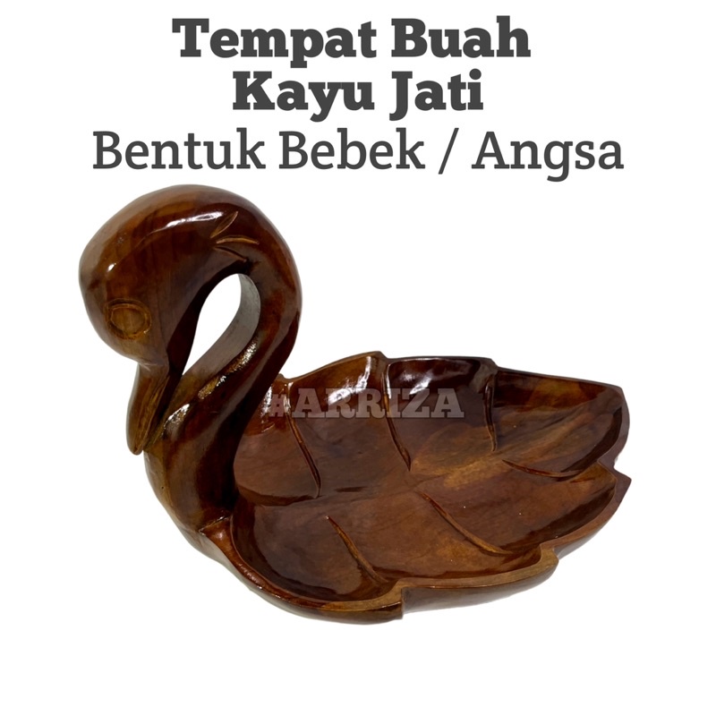 Tempat Buah Kayu Jati Model Angsa Bebek