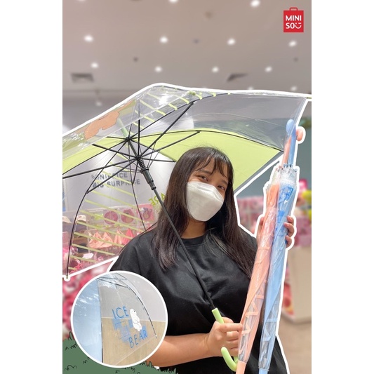 Payung Transparan MINISO Umbrella We Bare Bears series 5.0