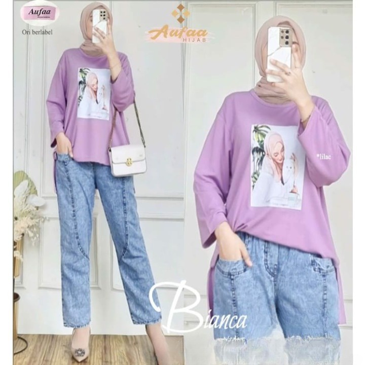 BIANCA BLOUSE BAHAN KAOS KATUN COMBED 24s MOTIF POLOS APLIKASI SABLON UKURAN M L XL DAN XXL BLOUSE OVERSIZE KOREAN STYLE TERBARU 2022 WANITA KEKINIAN PREMIUM ATASAN WANITA LENGAN PANJANG KAOS WANITA HIJAB KEKINIAN