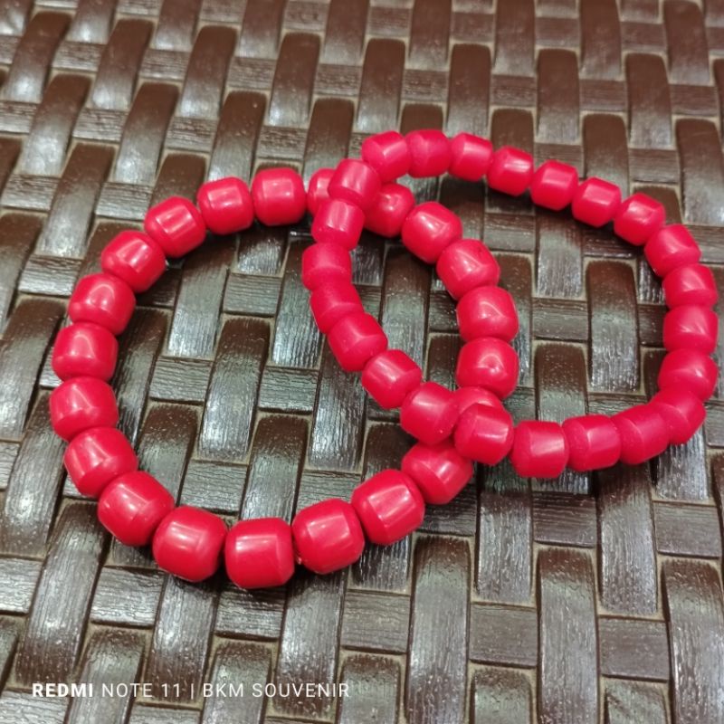 Gelang batu akik merah marjan