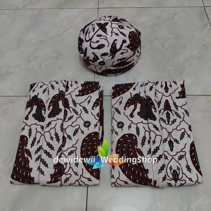 1set Baju Prewedding / Baju Couple Adat Jawa | Nuansa Solo Hitam - Motif Sido Asih Cilik