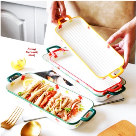 

Unik Long Plate Ceramic / Grill Plate / Fish Plate / Piring Grill Panjang - Red Murah