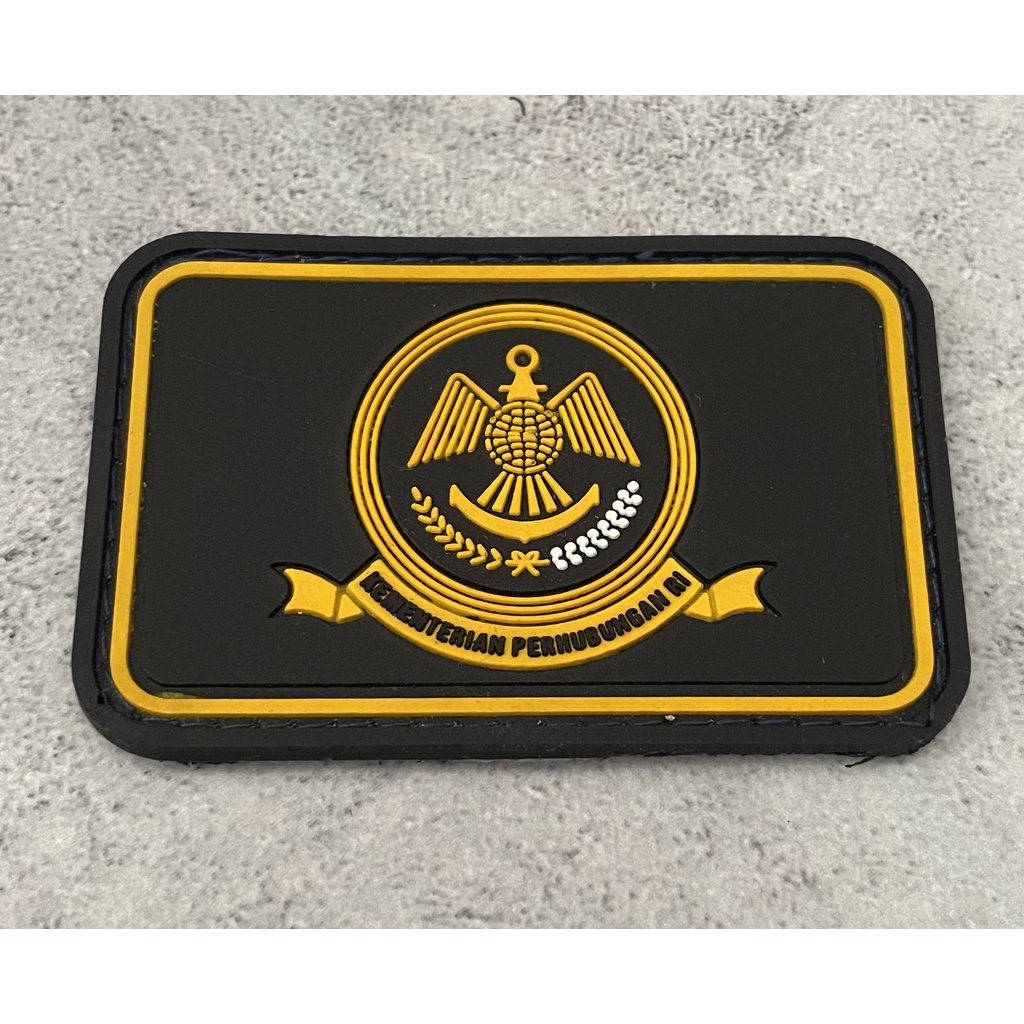 Patch Kemenhub (Logo)- Patch Velcro Kementrian Perhubungan - Prepetan Dishub - Velcro Karet