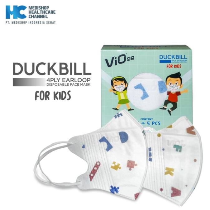 Vio Mask Duckbill Kids 4 Ply - Masker Duckbill Kids Mix Motif 4 Ply