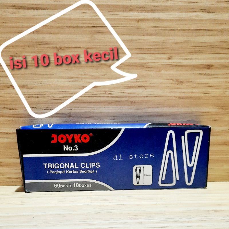 

[GROSIR]Paper clip/Klip kertas/Penjepit kertas Joyko No. 3 isi 10 box kecil/ Klip Kertas
